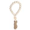 Light Brown Farmhouse Wooden Bead Strand Hanging Tassel Bead Ornament  Candlestick Winding Bead