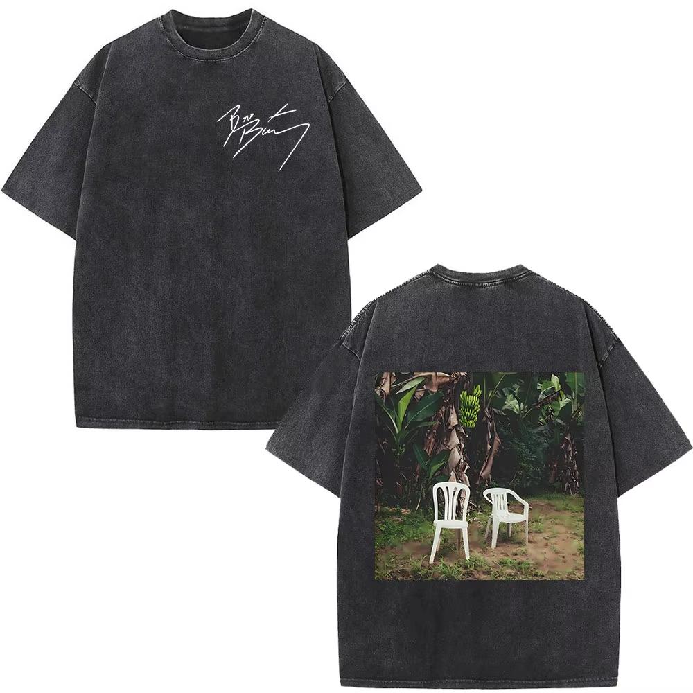Washed Vintage Bad Bunny DTMF Residencia En El Choli Merch TShirts Debi Tirar Mas Fotos Tshirt Mens Hip Hop Oversized Tshirts