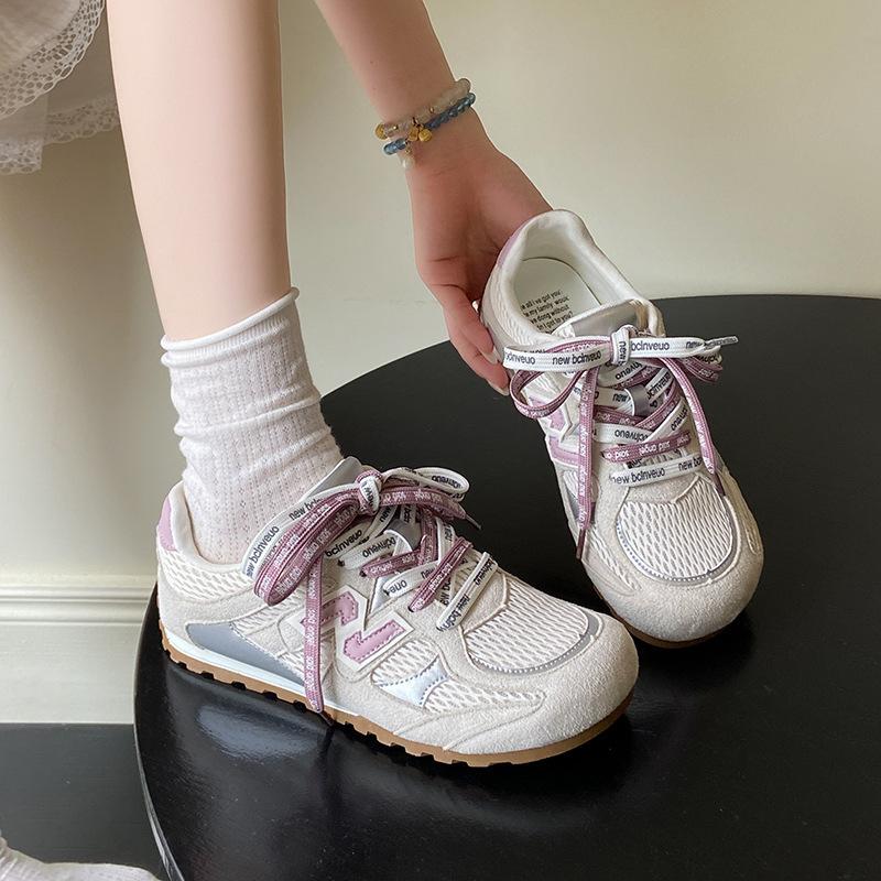 New Mesh Blue 2025 Summer Breathable Retro German Training Shoes Women's Super Fire Casual Platform Sports Forrest Gump Board Shoes