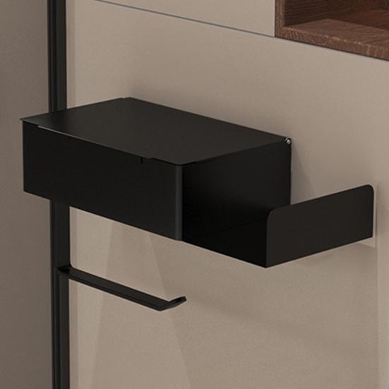 Toilettenpapierhalter mit Ablage und Schublade Wandmontierter Badezimmer-Organizer Rollenhalter Staubdichter Wischtuchspender für platzsparende Aufbewahrung
