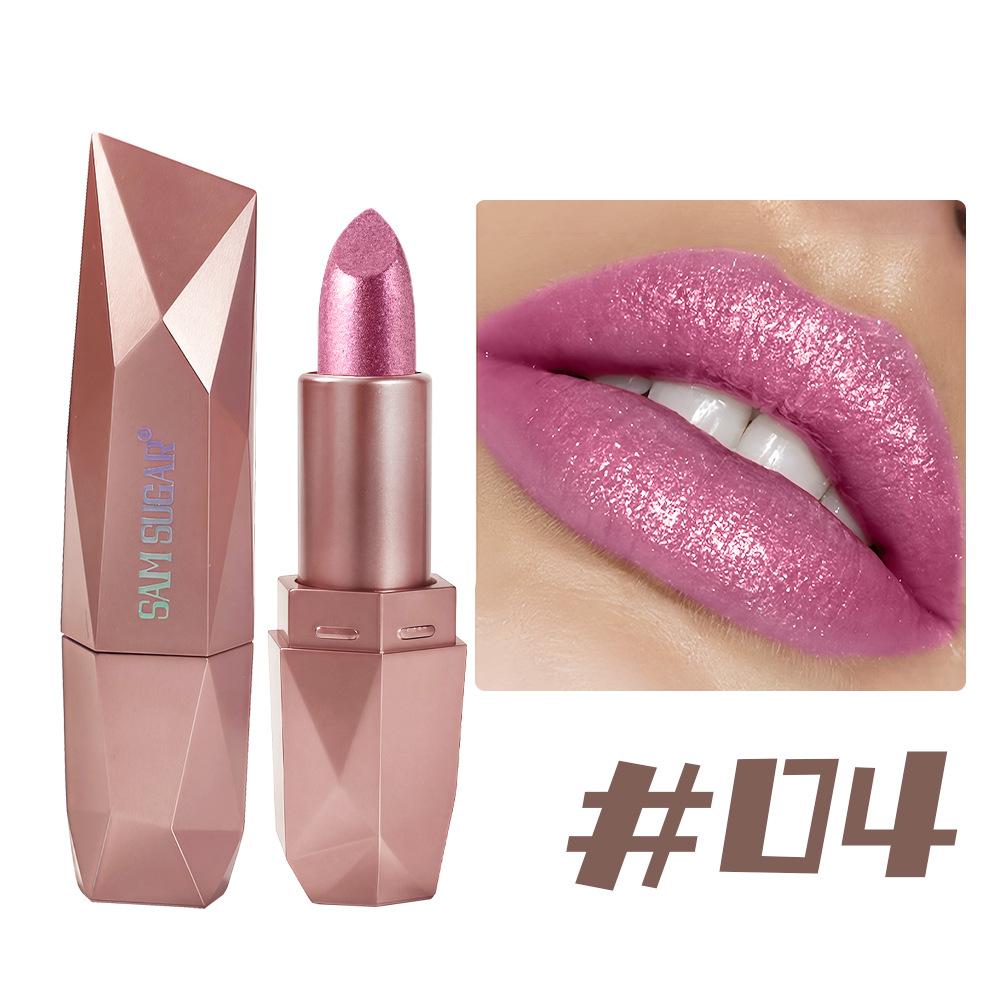 Glitzernder Schimmernder Metallischer Lippenstift Perlglänzende Lippenfarbe, Lang Haltend Lippen Mattes Lippen Make-up Geschenke für Frauen Lippenöl Kosmetik