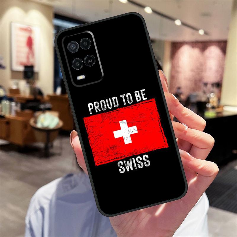 Schweiz Schweizer Flagge Hülle Für Oppo A94 A74 A54 A18 A38 A58 A78 A98 A40 A60 A80 A16 A76 A96 A15 A17 A77 A57S Abdeckung