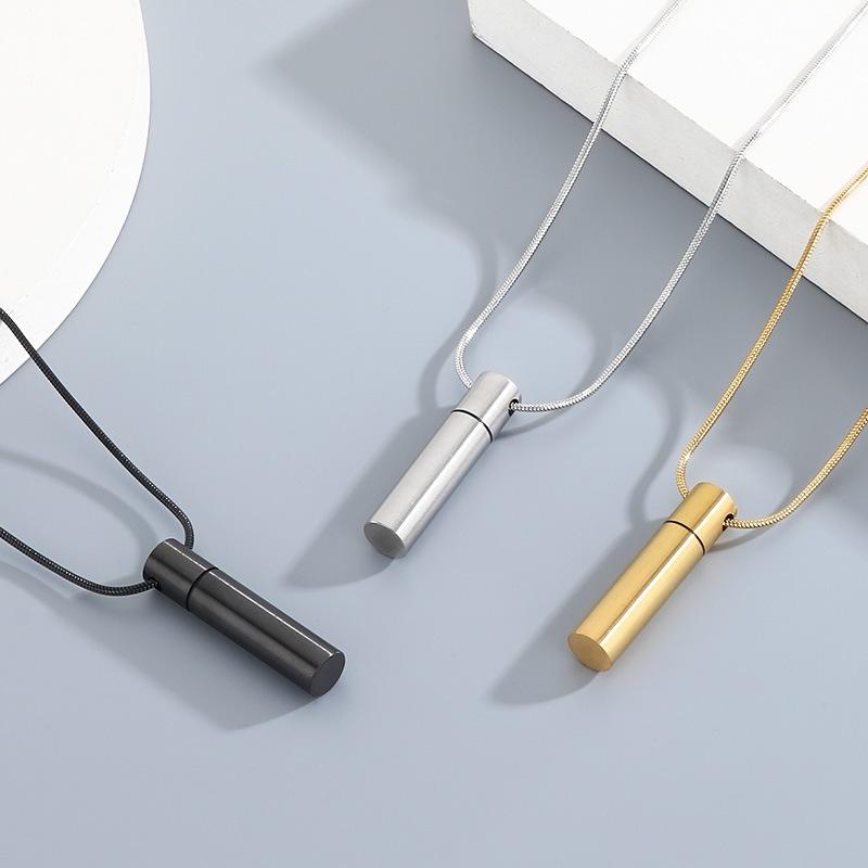 Simple Commemorative Pet Necklace Cylinder That Can Be Unscrewed to Store Men's and Women's Necklace Pendants