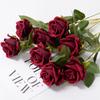 Artificial Flower for Home Decor Valentine's Day Velvet Rose DIY Wedding Bouquet Eco-friendly Floral Ornament for Holiday Party