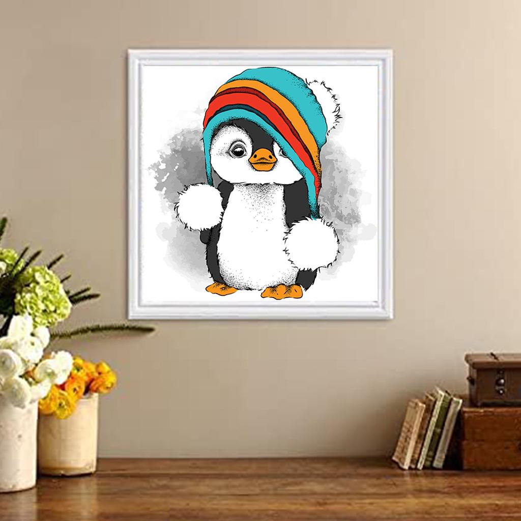 5D Diy Diament Malowanie Mały Pingwin Z Deszczu Diament Haft Pełny Układ Anime Krzyż Zestawy Haftu Wystrój Domu Ręcznie Robiony Prezent