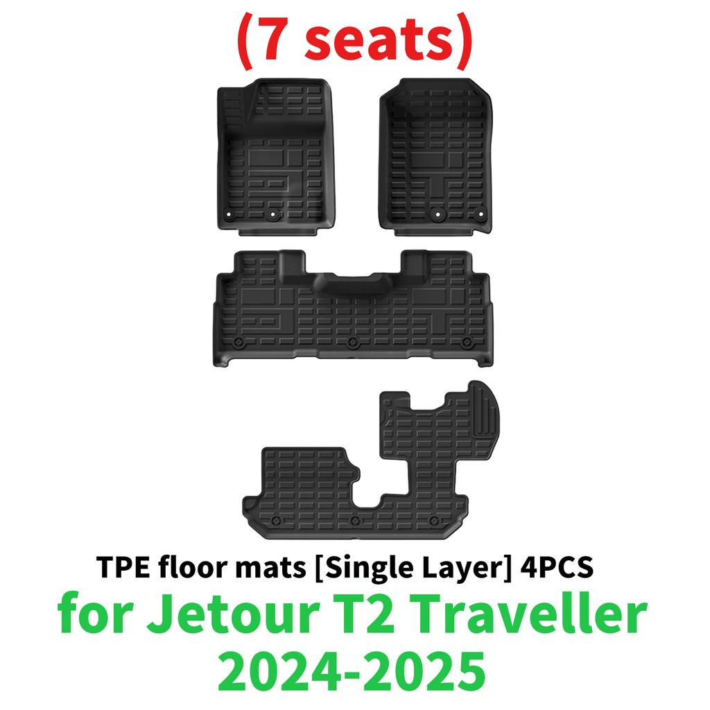 for Jetour T2 Traveller 2025 2025 Custom TPE floor Mats Full Set Eco-Friendly Waterproof All-Weather Floor Liners Accessories