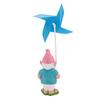 Garden Gnome Statue with Big Windmill Yard Art Sculpture Resin for Indoor Outdoor Patio Lawn Garden