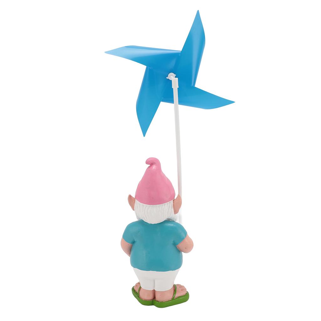 Garden Gnome Statue with Big Windmill Yard Art Sculpture Resin for Indoor Outdoor Patio Lawn Garden