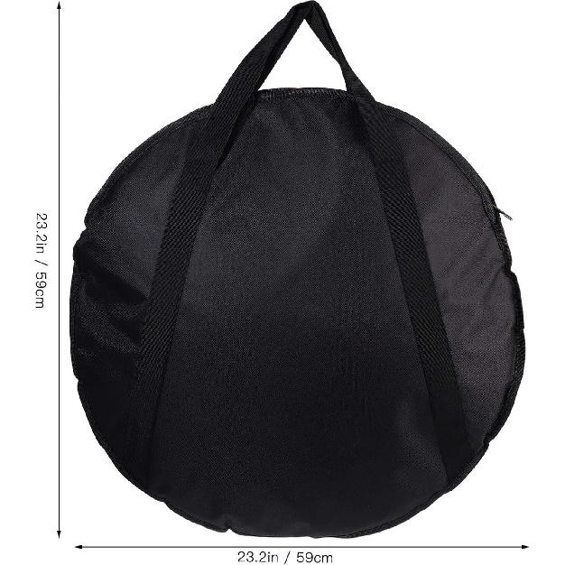Vaguelly 23 Inch Cymbal Gig Bag with Handle Double- layer Round Cymbal Storage Case for- proof and Waterproof