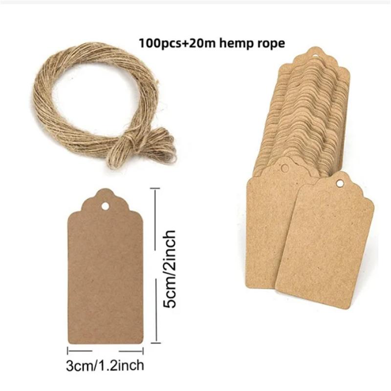 100pcs+20m hemp rope. Thank you for celebrating with us. Handmade tags, gift decorations, blank price tags
