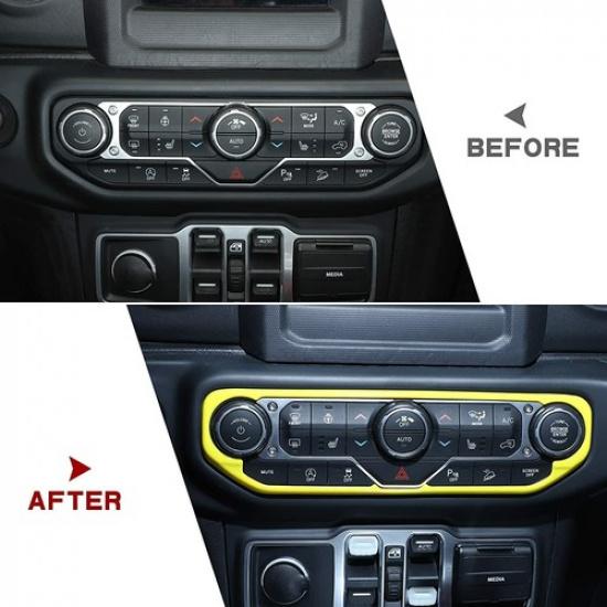 Center Control Air Condition Switch Cover Trim Frame for Jeep Wrangler JL 18-23