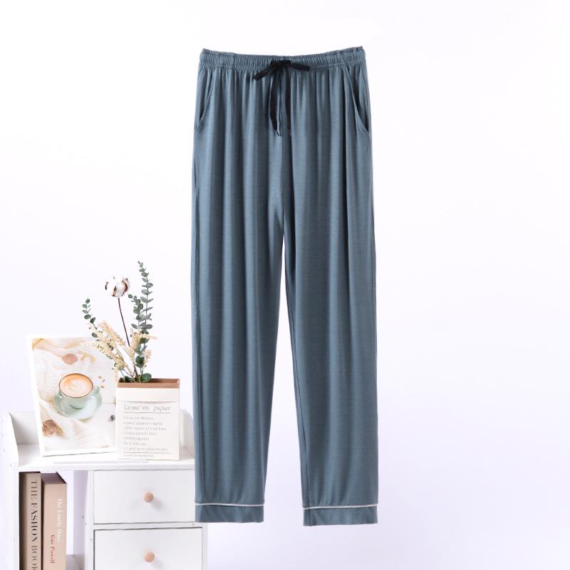 Pantaloni de pijama modal ocazional pentru bărbați – pantaloni largi, subțiri pentru acasă pentru ținute de interior/exterior