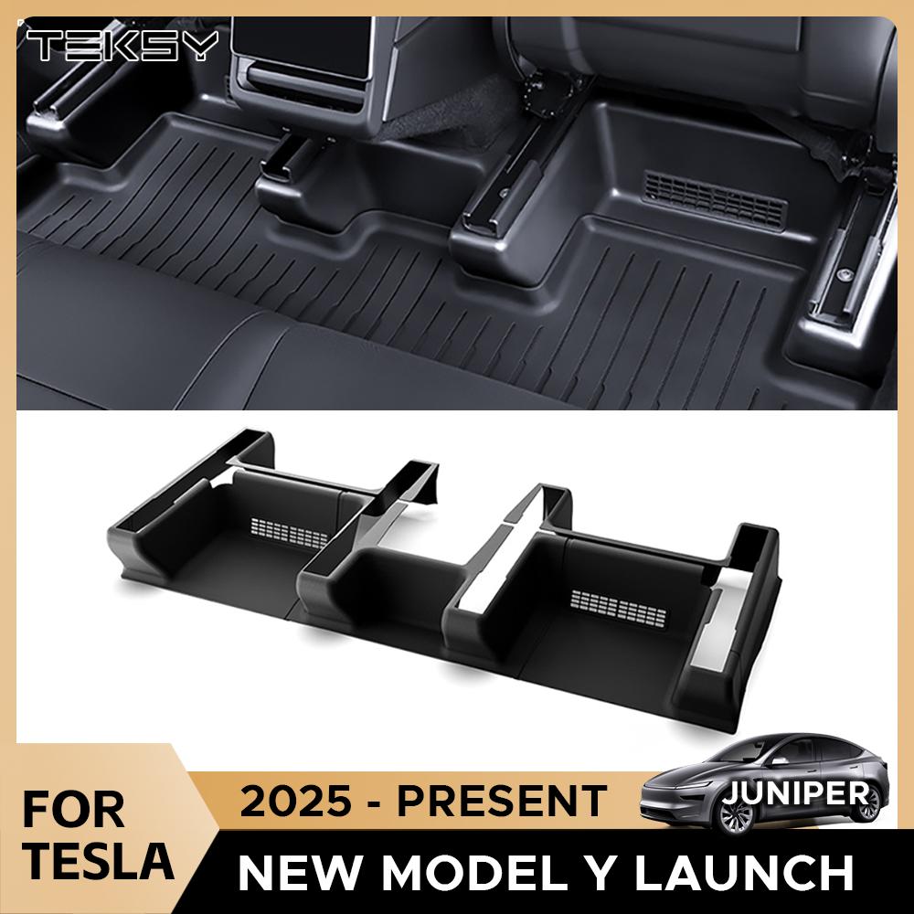For Tesla New Model Y Juniper 2025 Launch TPE Underseat Protector Center Console Side and 2nd Row Kick Cover Air Vent