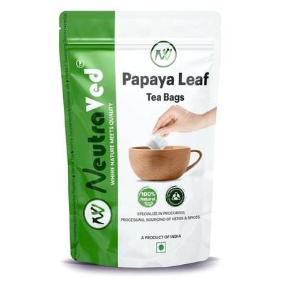 Té de Hoja de Papaya NeutraVed - 40 Bolsitas de Té | Hoja de Papaya Pura | Té Herbal para Inmunidad Saludable | Bolsa con Cierre Reutilizable | Paquete de 1