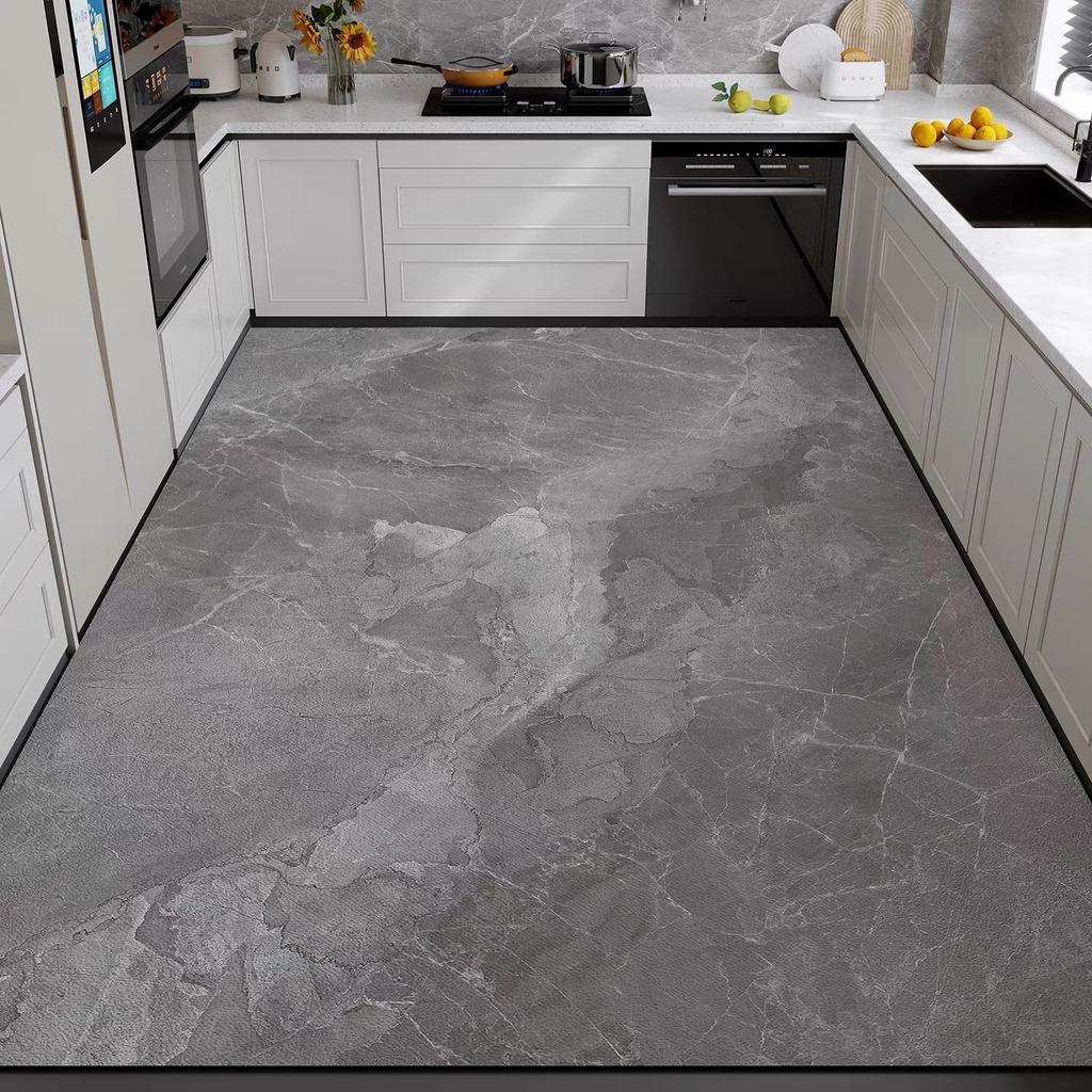 Thickened kitchen mat made of diatomaceous earth material, absorbent, non-slip, and wear-resistant; can be cut to size and used for full coverage