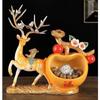 Deer Figurine Storage Ornament, Lucky Wealth Deer Decor for Desk & TV Cabinet