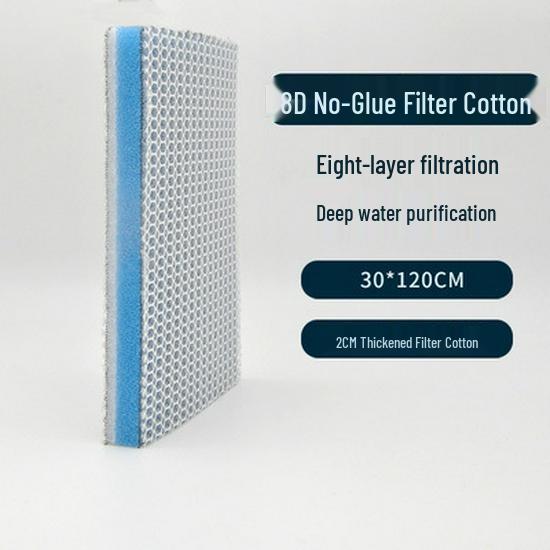 8D Glue-Free High-Density Washable Aquarium Filter Sponge for Water Purification