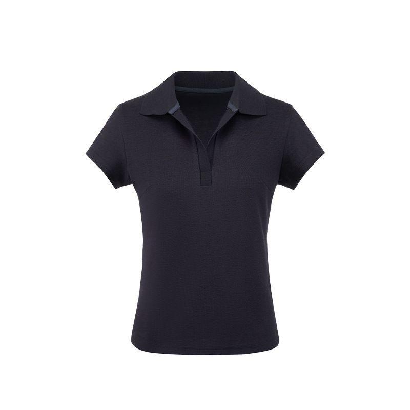 Trendy Women's Shoulder Lapel Polo Shirt Spring and Summer American Sexy Tight Waist Slim Looking Athleisure Short Sleeve T-shirt Fashion