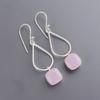 Rose Chalcedony Gemstone 925 Sterling Silver Handcrafted Jewelry Earrings 1.90" EE-7-16