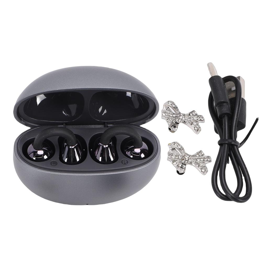 Jewelry Inspired Clip On Earbuds Wireless Bluetooth Earring Clip On Headphone for Workouts Running Sports