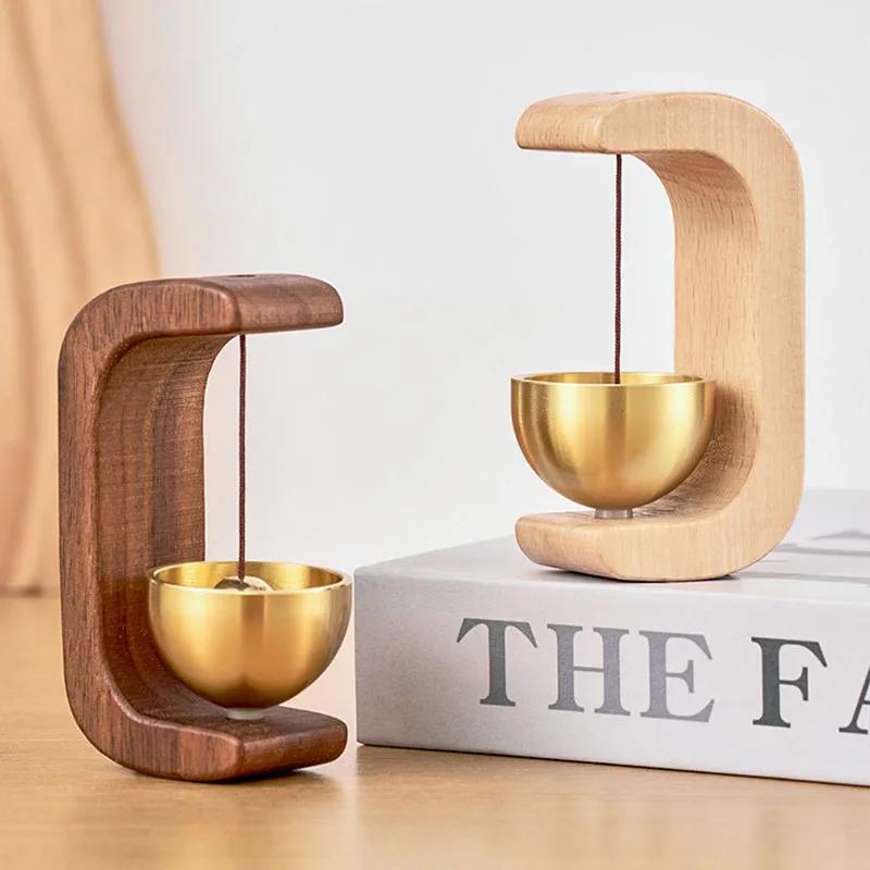 Doorbell Solid Wooden Doorbell Magnetic Brass Wind Chimes Wireless Jingle Bell Entrance Door Bell Pendant Home Decor