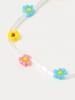 Ray Beams Petite Flower Beaded Bracelet for One Size Women, White/Multi,