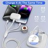 4-in-1 Multi Charging Cable for Apple Watch iPhone 16 15 14, USB C Travel Charger for iWatch Series 1-10, Galaxy S23/S22, 4FT