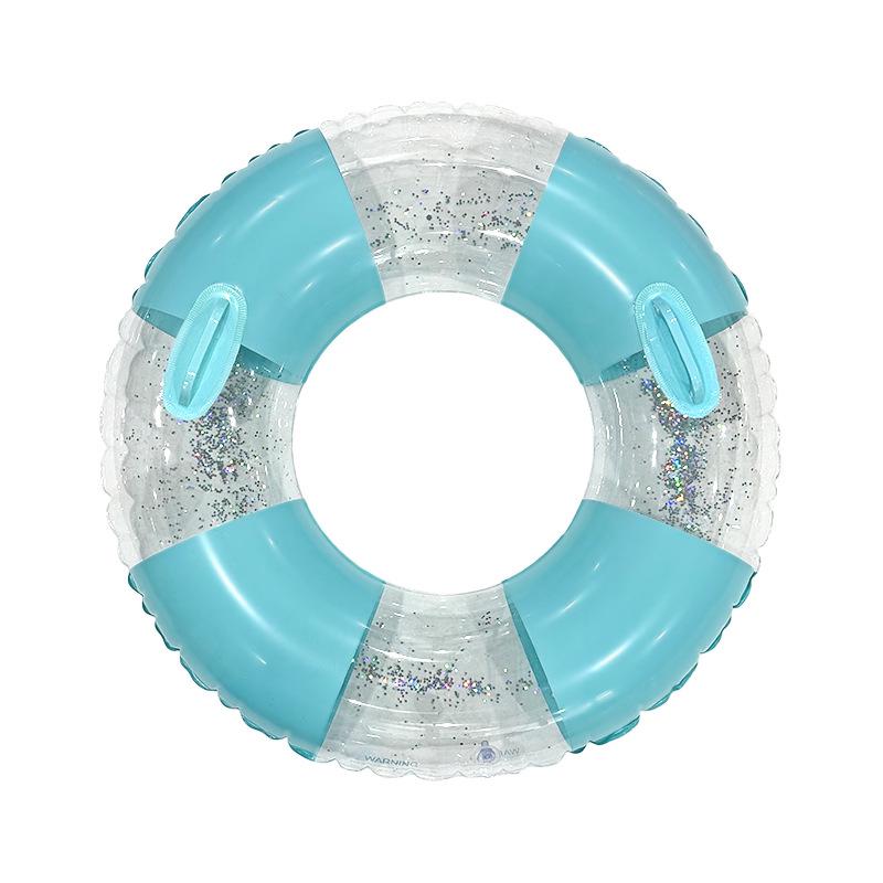 Inflatable Starry Sky Sequin Swimming Ring for Women - Thickened, Eco-friendly PVC