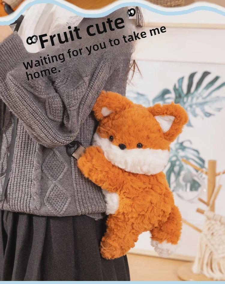 Plush Fox Crossbody & Coin Purse for Girls - One-Shoulder Design
