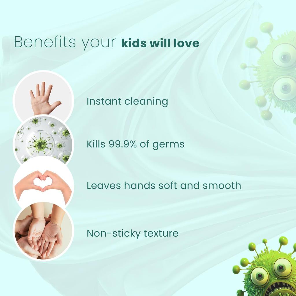 Babyorgano Savon pour les mains moussant sans alcool pour enfants, 100% naturel et protection contre les germes, bienfaits d'Aragvadha, d'Aloe Vera et de Neem - 50 ml