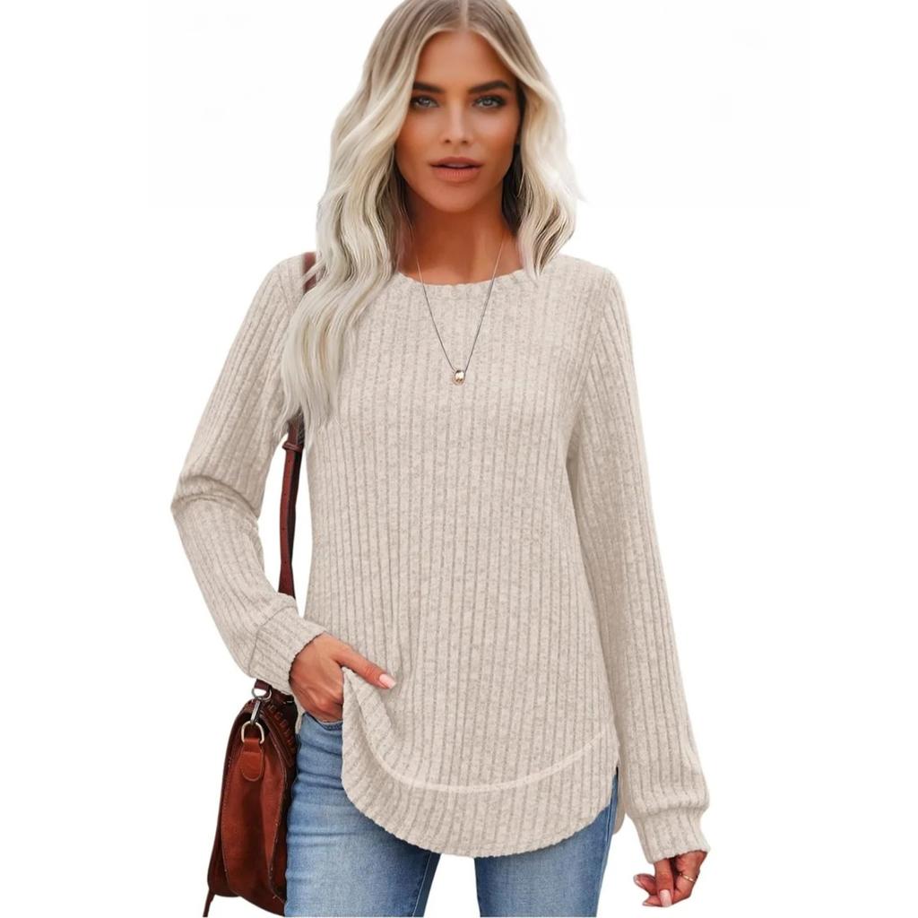 Women's Solid-color Fashionable Round-neck Top