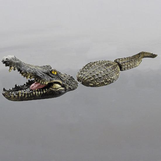 Schwimmender Krokodil-Lockvogel, umweltfreundlicher, schwimmender gefälschter Krokodil-Lockvogel für den Teich, realistische Krokodil-Pool-Statue, ungiftige dekorative Krokodil-Skulptur