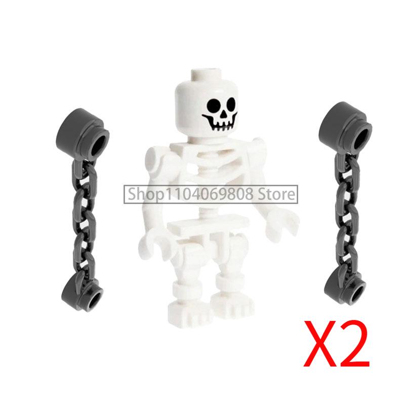 MOC Halloween Building Blocks Skeleton Army Knight Figures Flame Horse Medieval Vampire Furniture Assembly DIY Bricks Toys Gifts