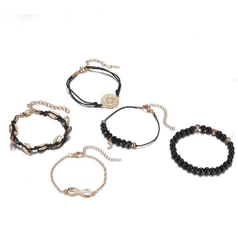 European Style Handmade Shell Multi-layer Stackable Bracelet for Women - Versatile Chain Wristband Watch Accessory