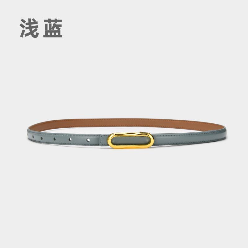 Four Seasons Available New Women'S Small Belt Multi Color Versatile Thin Belt Paired With Jeans Belt, Leather Second Layer Cowhide Belt