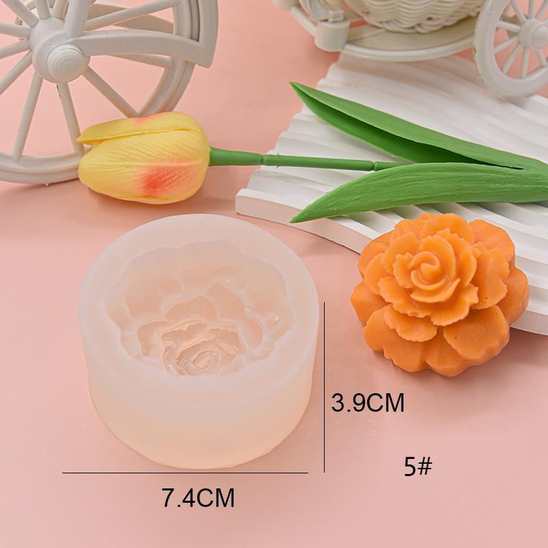 3D Flower Series Silicone Candle Mold Home Handmade Rose/Peony Scented Candle Making Supplies Diy Chocolate Cake Baking Tools