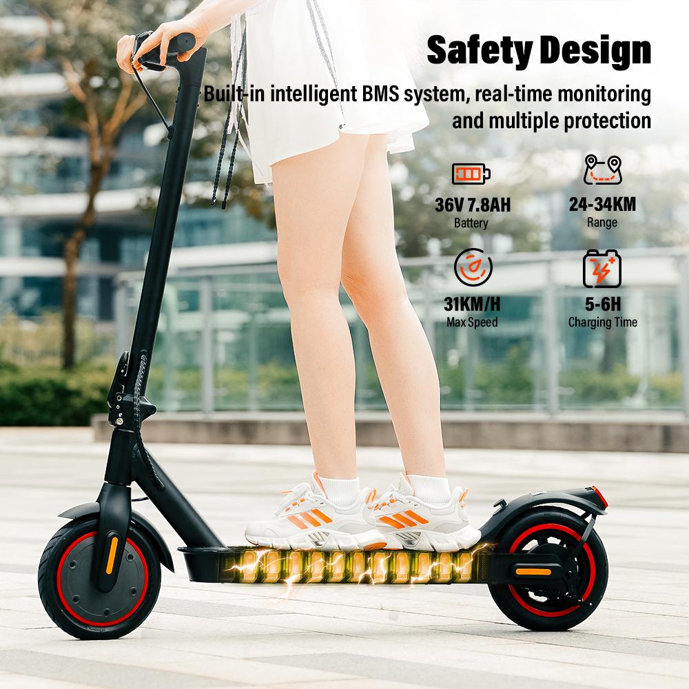 IScooter W3 Elektryczna Hulajnoga Silnik 350W Bateria 36V/7.5AH Maksymalna Prędkość 30KM/H Hulajnoga Elektryczna dla Dorosłych 8.5'' Opona Plaster Miodu Dojazdowa Lekka Escooter