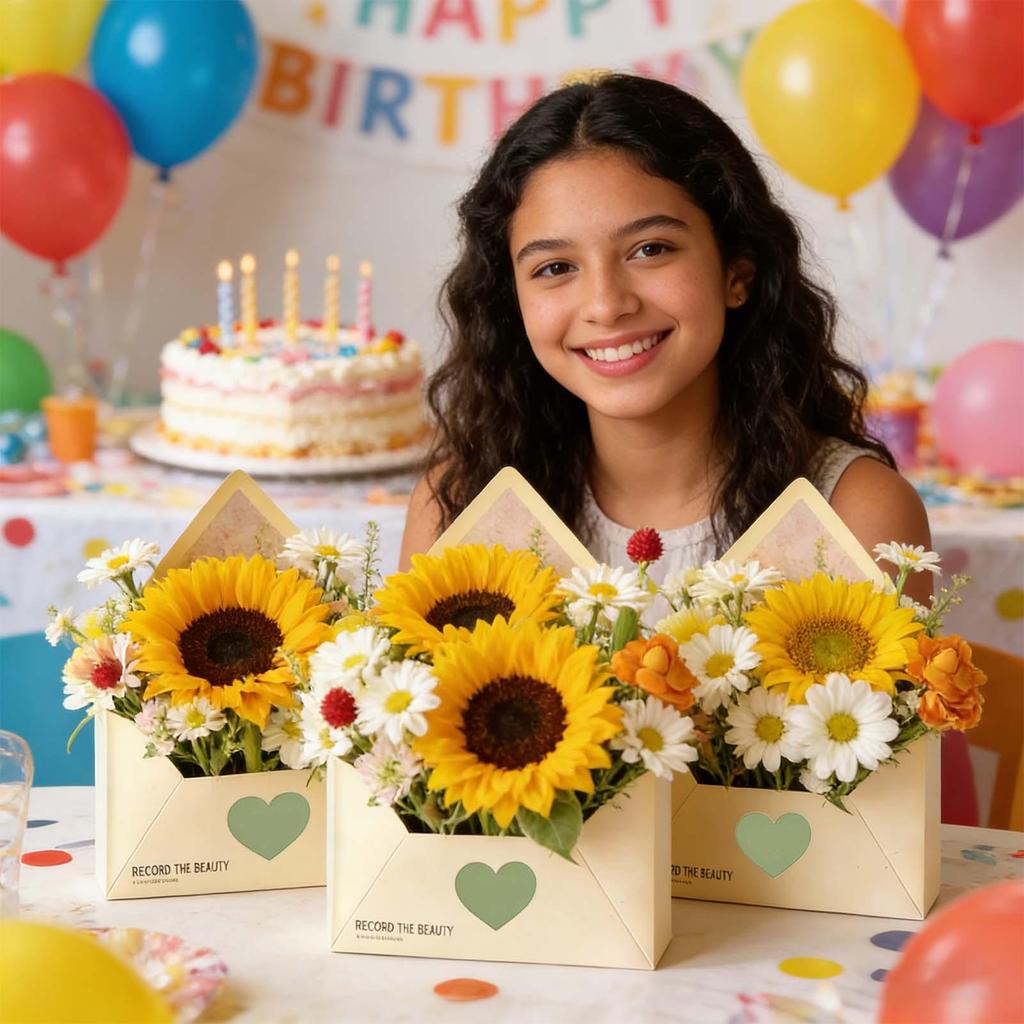 Florist Bouquet Envelope Boxes 5 Piece Handbag-Shaped Flower Folding Storage Floral Envelope Box For Wedding Engagement