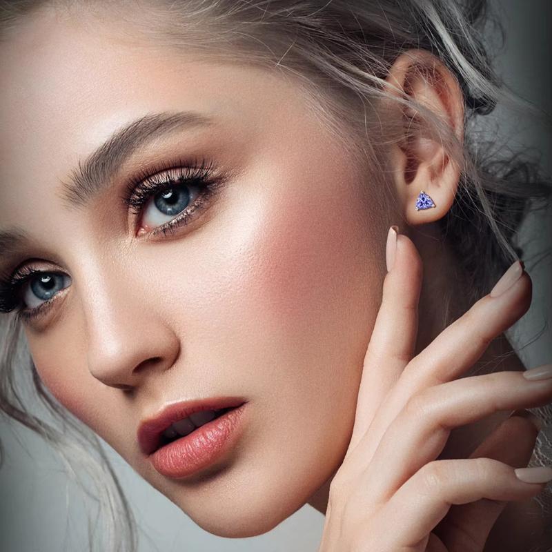 925 Sterling SilverTanzanite Stud Earrings for Women Luxury Gemstone Simple Fine Jewelry Accessories Party Wedding Gift
