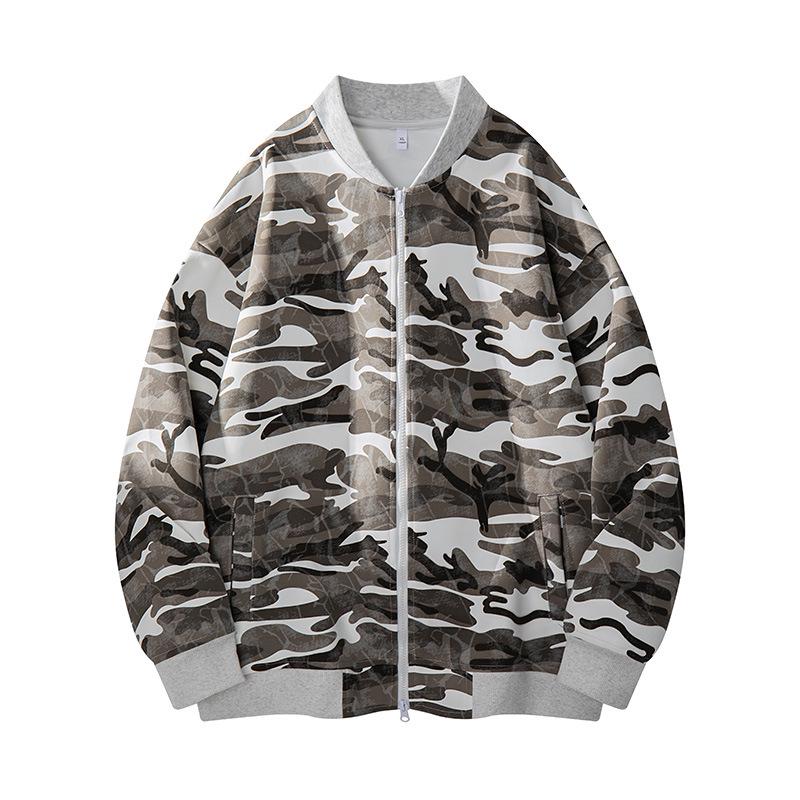 ACU Men's Clothing | Camouflage Baseball Cardigan Hoodie - Trendy American Sport Jacket for Spring Autumn Winter 2026