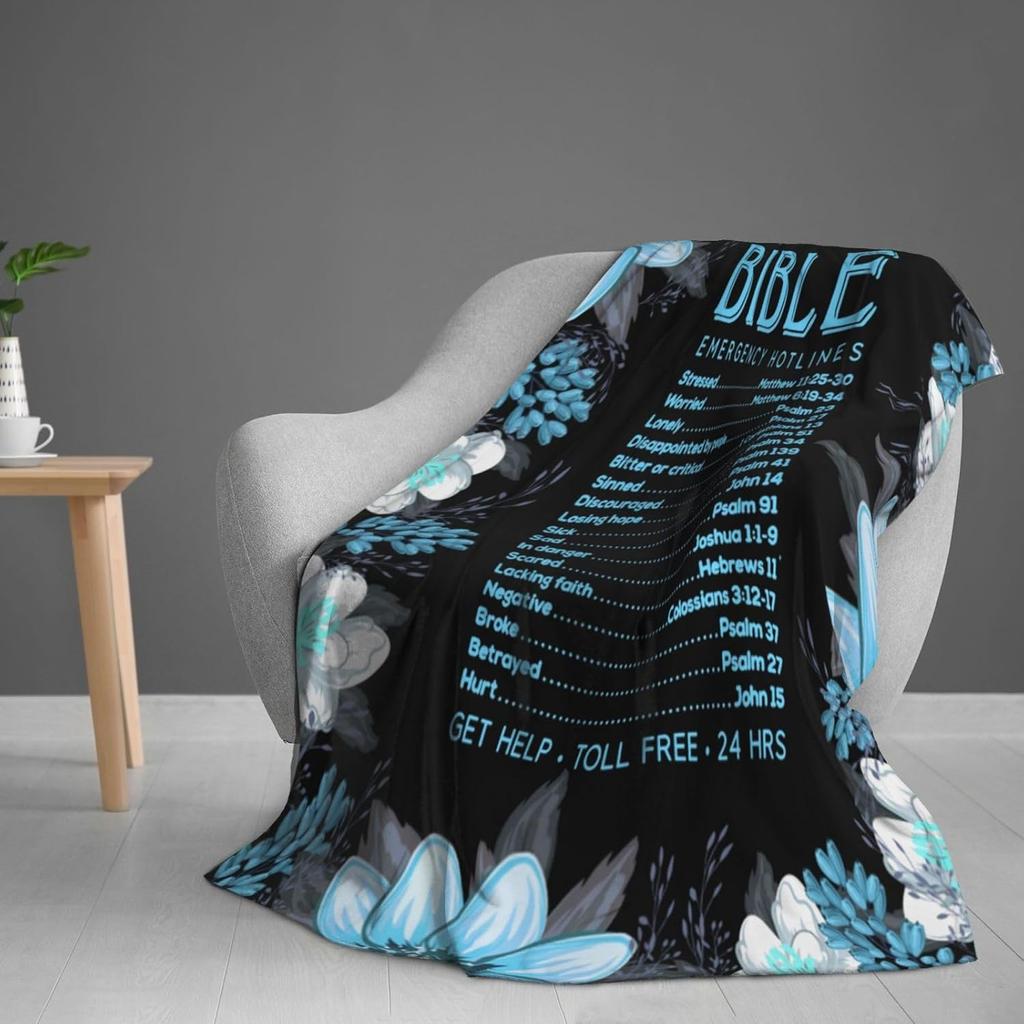 Bible Verse Throw Blankets All Season Ultra Soft Warm Fleece Blanket for Home Bed Sofa Couch Chair Outdoor Travel Camping 50x40