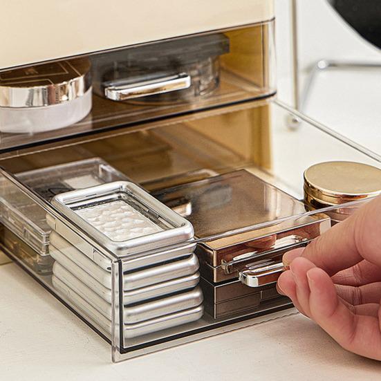 Storage Rack with Clear Windmill Shape Organizer Large Capacity Cosmetics Organizer Dustproof Cosmetic Case for Bathroom Desktop