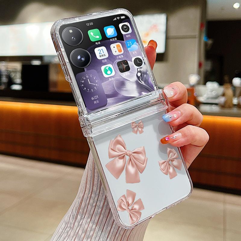 

Для Xiaomi Mix Flip противоударный 3шт складной бант вишневый узор прозрачный жесткий пластиковый тонкий чехол для телефона чехол Xiaomi Mix Flip