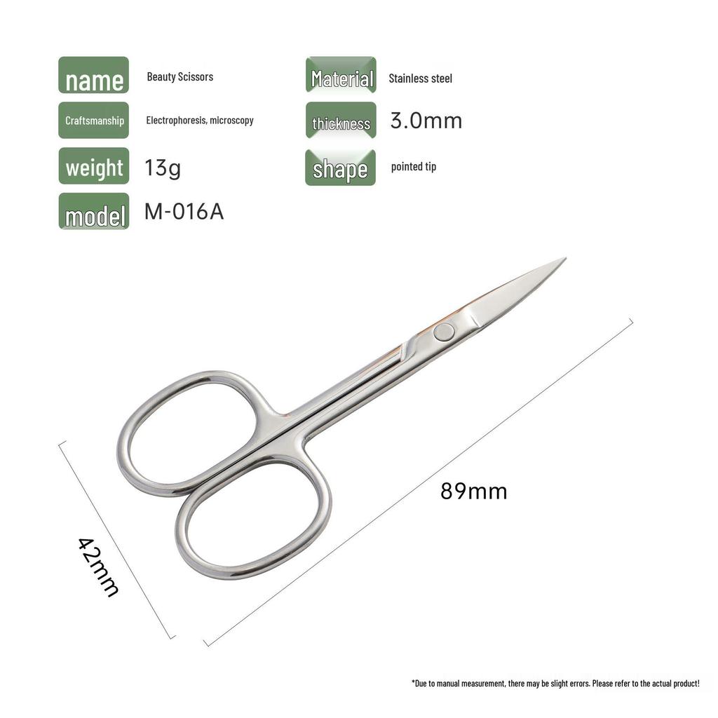 Stainless Steel Dual-Tip Trimmer Scissors for Eyebrows, Eyelashes, and Nose Hair