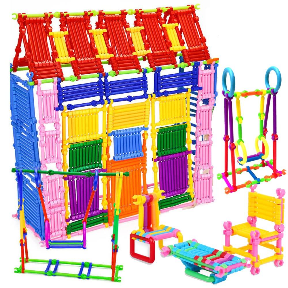 500-Piece Building Block Set with Storage Box, Multicolored Plastic, Educational Puzzle Toy for Babies and Elementary School Children, Birthday Gift,