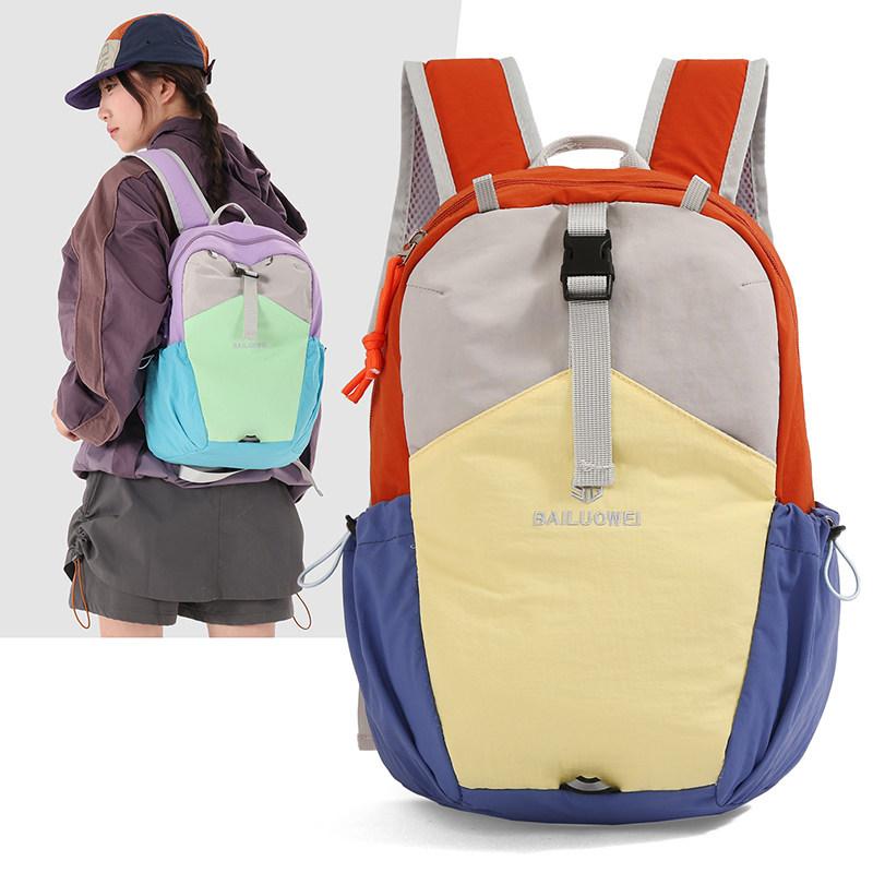 Schoolbag Dopamine Wind Outdoor Backpack Men's and Women's Lightweight Large Capacity Contrasting Color Splicing Leisure Sports Travel Mountaineering
