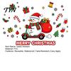 Indoor Outdoor Holiday Decor Cute Snowman Scooter Christmas Static Window Cling, Cartoon Merry Glass Removable Seasonal Decals Decal,