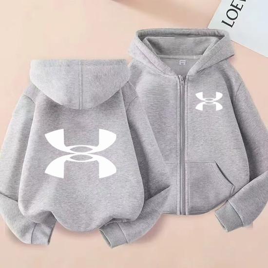 Kinder Strickjacke Herbst Winter Hoodie Reißverschluss Stil Sweatshirt 3-12 Jahre Jungen Mädchen Buchstabe Sport Oberteil Lässige Mode Lockere Jacke Kleidung