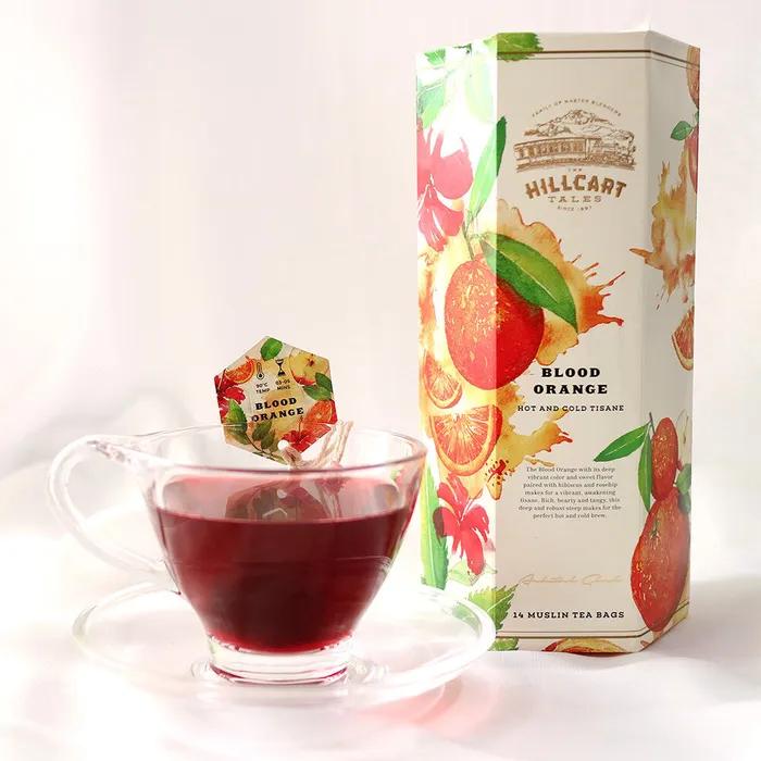 Blood Orange 14 Muslin Tea Bags Blended Herbal Tea Caffeine Free Iced Tea