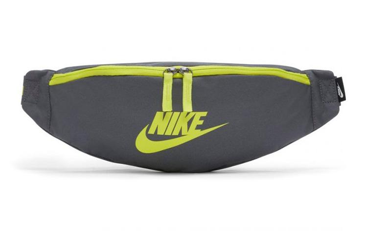 Nike Heritage Polyester Sling Bag, Fanny Pack Regular Unisex Gray Yellow Green BA5750-068